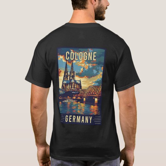 Cologne Germany Travel Poster T-shirt (Achterkant)