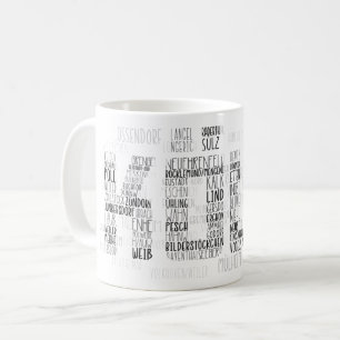 Cologne Germany Word Art, Stadtteile Köln Koffiemok