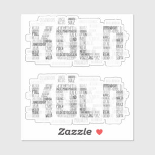 Cologne Germany Word Art, Stadtteile Köln Sticker