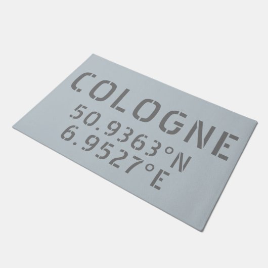 Cologne Latitude Longitude-coördinaten Deurmat (Schuin)