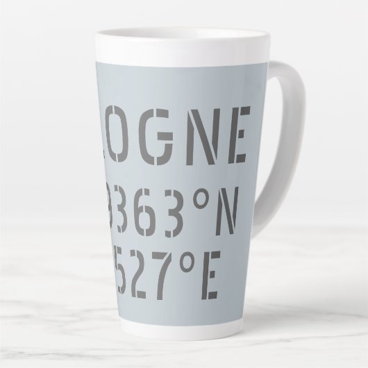 Cologne Latitude Longitude-coördinaten Latte Mok (Rechterhoek)