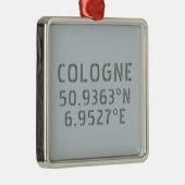 Cologne Latitude Longitude-coördinaten Metalen Ornament (Rechts)