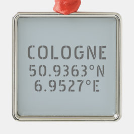 Cologne Latitude Longitude-coördinaten Metalen Ornament