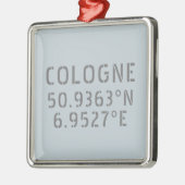 Cologne Latitude Longitude-coördinaten Metalen Ornament (Links)