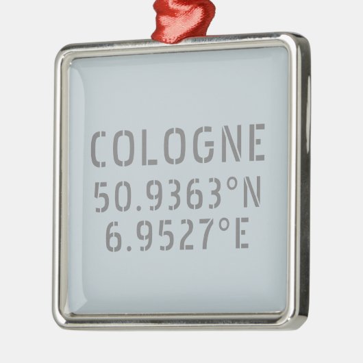 Cologne Latitude Longitude-coördinaten Metalen Ornament (Links)