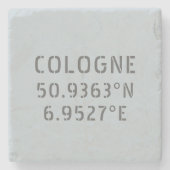 Cologne Latitude Longitude-coördinaten Stenen Onderzetter (Voorkant)