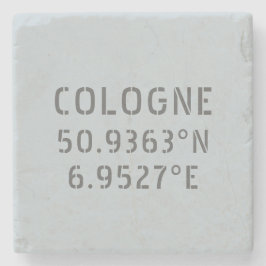 Cologne Latitude Longitude-coördinaten Stenen Onderzetter