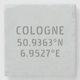 Cologne Latitude Longitude-coördinaten Stenen Onderzetter