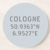 Cologne Latitude Longitude-coördinaten Zandsteen Onderzetter (Voorkant)