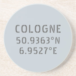 Cologne Latitude Longitude-coördinaten Zandsteen Onderzetter