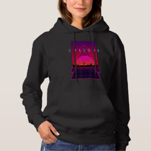 Cologne Skyline 80s 90s Vaporwave Aesthetische Ret Hoodie