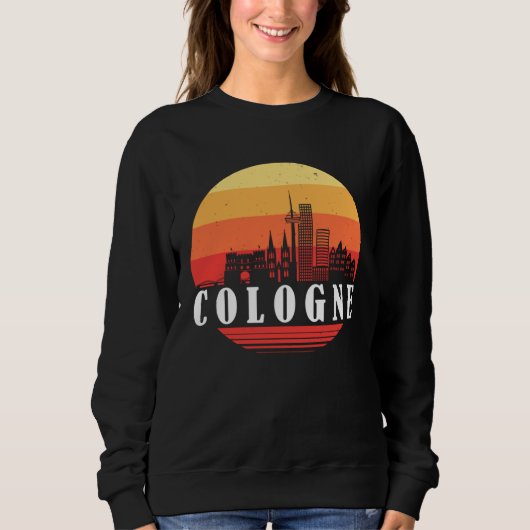 Cologne Skyline in Retro Vintage Style Trui (Voorkant)