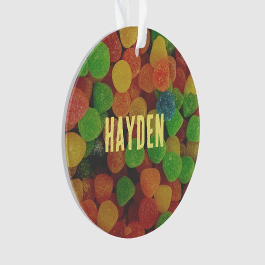 Cololrful Gumdrops Personalised Ornament (voorkant)