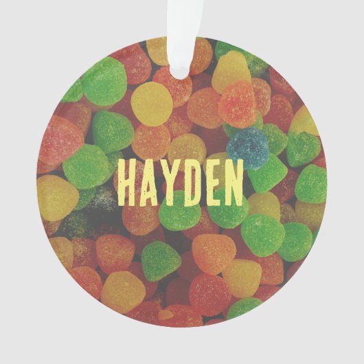 Cololrful Gumdrops Personalised Ornament (voorkant)