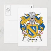 Coloma Family Crest Briefkaart (Voorkant / Achterkant)