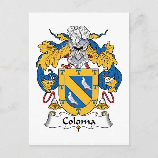Coloma Family Crest Briefkaart (Voorkant)