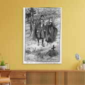 Colomba en haar broer naast de vader canvas afdruk (Insitu (Woonkamer))