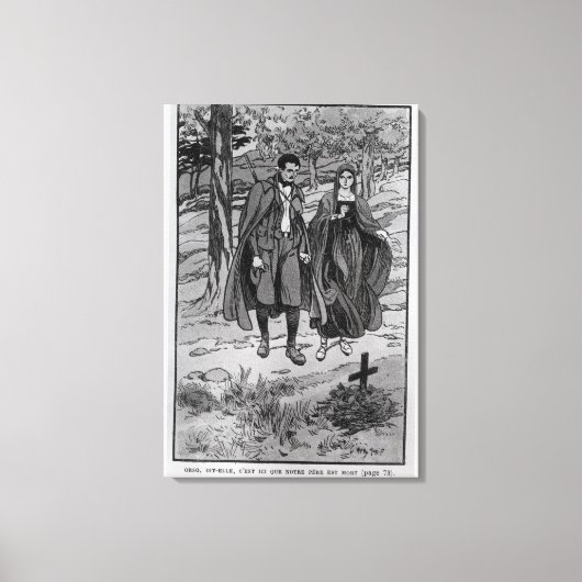 Colomba en haar broer naast de vader canvas afdruk (Voorkant)