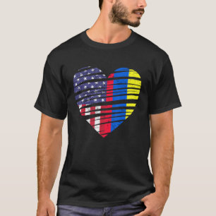 Colombia American Grown Heart USA Patriot Heritage T-shirt