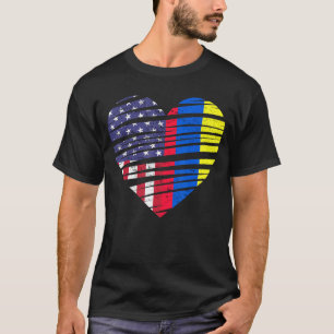 Colombia American Grown Heart USA Patriot Heritage T-shirt