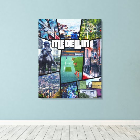 Colombia Antioquia Medellin Canvas Afdruk (Insitu (Houten vloer))
