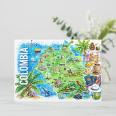 Colombia Aquarel Reis Kaart Ansichtkaart (Staand voorkant)