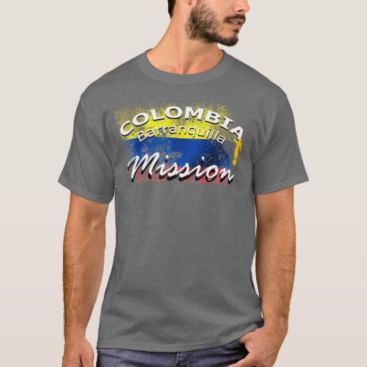 Colombia Barranquilla Mormon LDS Mission Gift T-shirt (Voorkant)