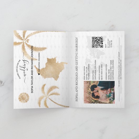 Colombia Bestemming Huwelijk Paspoort QR Code (Binnen)