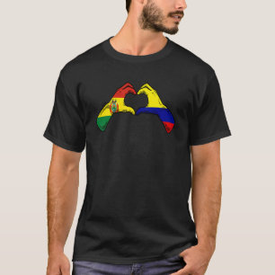 Colombia Bolivia Vlag Colombiaans Boliviaans hart T-shirt
