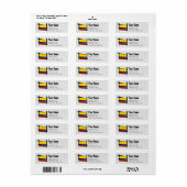 Colombia Borstel Vlag Etiket (Full Sheet)