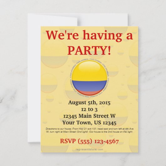 Colombia Bubble Flag Kaart (Achterkant)