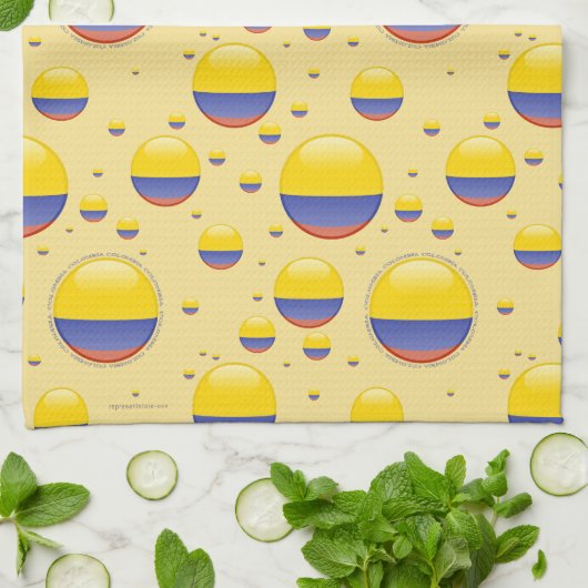 Colombia Bubble Flag Theedoek (Gevouwen)