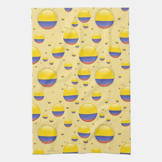 Colombia Bubble Flag Theedoek (Verticaal)
