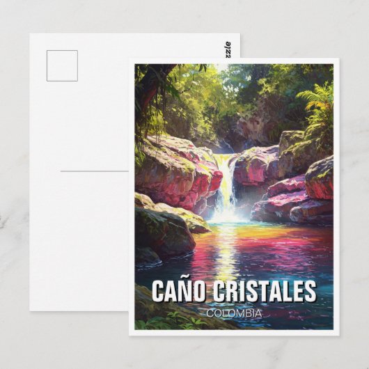 Colombia Cano Cristales Reizen Briefkaart (Voorkant / Achterkant)