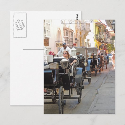 Colombia-Carriage Ride in Cartagena Briefkaart (Voorkant / Achterkant)