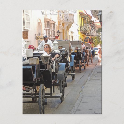 Colombia-Carriage Ride in Cartagena Briefkaart (Voorkant)