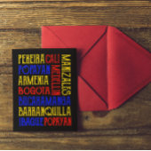 Colombia City Typografie Art Briefkaart