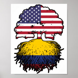 Colombia Colombiaanse Amerikaanse vlag Poster