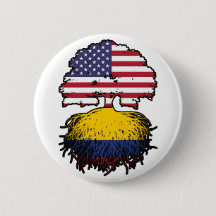 Colombia Colombiaanse Amerikaanse vlag Ronde Button 5,7 Cm