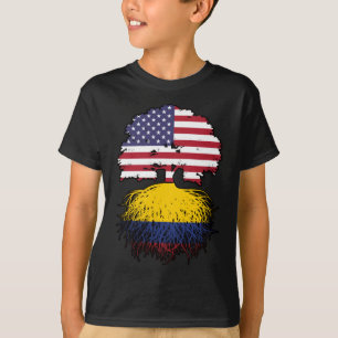 Colombia Colombiaanse Amerikaanse vlag T-shirt