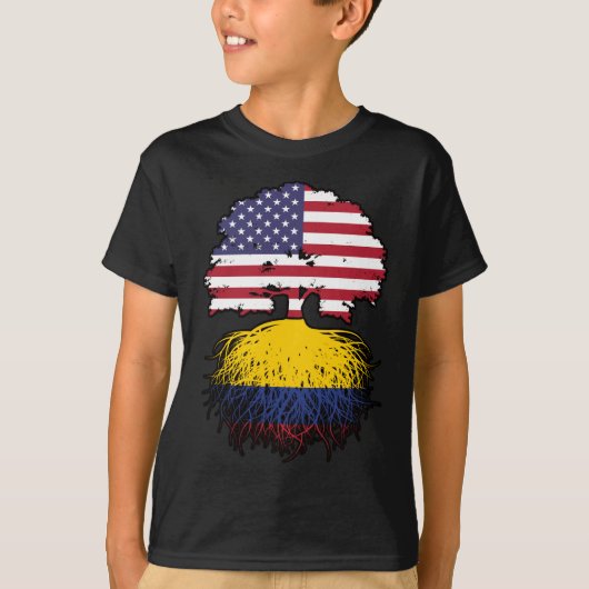 Colombia Colombiaanse Amerikaanse vlag T-shirt (Voorkant)
