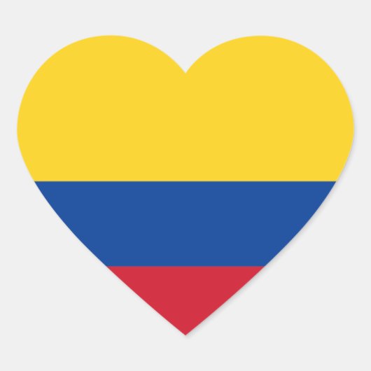Colombia/Colombiaanse hartvlag Hart Sticker (Voorkant)