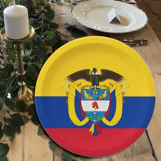 Colombia, Colombiaanse vlag feest, verjaardag / sp Papieren Bordje
