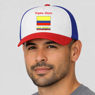 Colombia Colombiaanse Vlag Rood Gepersonaliseerd  Trucker Pet