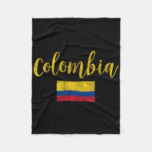 Colombia Colombiaanse Vlag Vintage  Fleece Deken