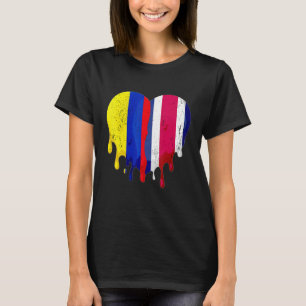Colombia Costa Rica Flag Heart Citizen Grown Patri T-shirt