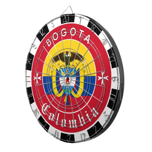 Colombia Dartboard, Colombiaanse Vlag darts / spel Dartbord (Voorkant Rechts)