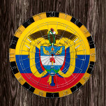 Colombia Dartboard en Flag darts/game board Dartbord<br><div class="desc">Dartboard: Colombia & wapenschild,  Colombiaanse vlagdonker,  familieklepjes - hou van mijn land,  zomerspelen,  vakantie,  vaders dag,  verjaardagsfeest,  universiteitsstudenten/sportfans</div>