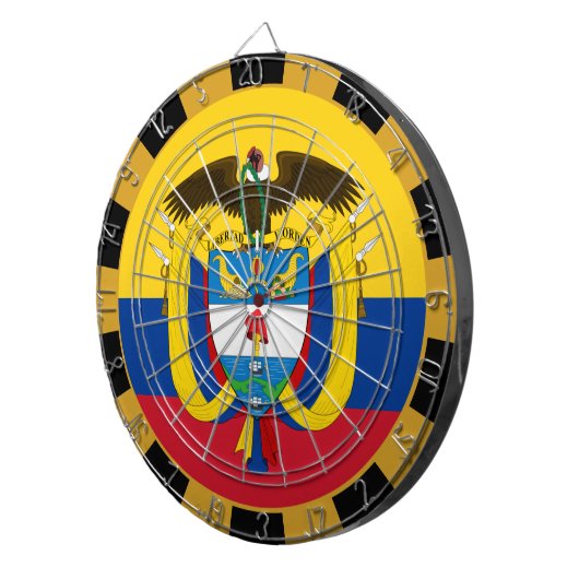 Colombia Dartboard en Flag darts/game board Dartbord (Voorkant Rechts)