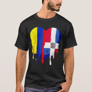 Colombia Dominicaanse Republiek Vlag Heart Citizen T-shirt